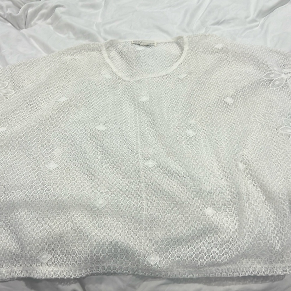 Women’s White Sheer Lace Bathing Suit Cover Up